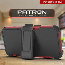 Cargar imagen en el visor de la galería, Punkcase para iPhone 15 Plus Belt Cinco de funda de múltiples capas [Serie Patron] [Red-Black]
