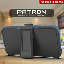 Load image into Gallery viewer, Punkcase para iPhone 15 Pro Max Belt Clip Case de funda de múltiples capas [Serie Patron] [azul marino]
