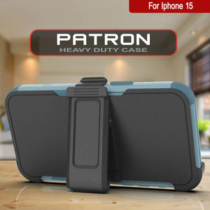 Punkcase para iPhone 15 Cinco de funda de múltiples capas de cinturón [Serie Patron] [menta]