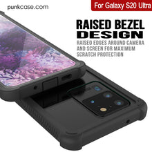 Cargar imagen en el visor de la galería, PunkCase Galaxy S20 Ultra Case, [Spartan Series] Clear Rugged Heavy Duty Cover W/Built in Screen Protector [Black] (Color in image: light blue)
