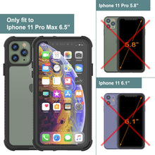 Cargar imagen en el visor de la galería, PunkCase iPhone 11 Pro Max Case, [Spartan Series] Clear Rugged Heavy Duty Cover W/Built in Screen Protector [Black] (Color in image: purple)
