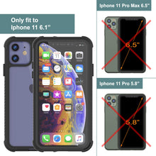 Cargar imagen en el visor de la galería, PunkCase iPhone 11 Case, [Spartan Series] Clear Rugged Heavy Duty Cover W/Built in Screen Protector [Black] (Color in image: purple)
