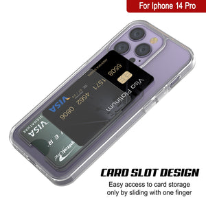 Funda para iPhone 14 Pro con compartimento para tarjetas [Serie Crystal CardSlot] [Ajuste delgado]