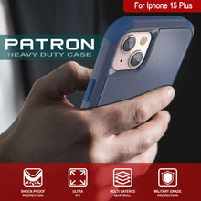 Cargar imagen en el visor de la galería, Punkcase para iPhone 15 Plus Cinco de clip de cinturón multicapa Case [Serie de clientes] [Armada]
