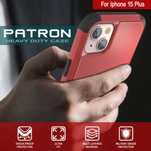 Cargar imagen en el visor de la galería, Punkcase para iPhone 15 Plus Belt Cinco de funda de múltiples capas [Serie Patron] [Red-Black]
