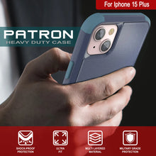 Load image into Gallery viewer, Punkcase para iPhone 15 Plus Cinco de clip de cinturón multicapa Case [Serie de clientes] [azul marino]
