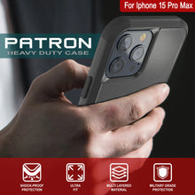 Cargar imagen en el visor de la galería, Punkcase para iPhone 15 Pro Max Belt Clip Case de funda multicapa [Serie de clientes] [Negro]
