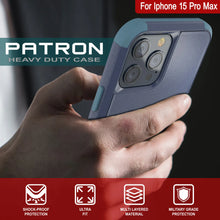 Load image into Gallery viewer, Punkcase para iPhone 15 Pro Max Belt Clip Case de funda de múltiples capas [Serie Patron] [azul marino]
