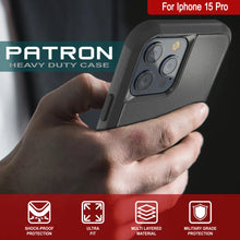 Load image into Gallery viewer, Punkcase para iPhone 15 Pro Belt Clip Multililíneos Case de funda [Serie Patron] [Negro]
