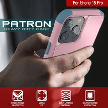 Cargar imagen en el visor de la galería, Punkcase para iPhone 15 Pro Belt Clip Multilililyer Fase de funda [Serie Patron] [Pink-Blue]
