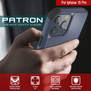 Punkcase para iPhone 15 Pro Belt Clip Multililínea Case de funda [Serie de Patrones] [Navy Black]