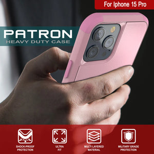 Punkcase para iPhone 15 Pro Belt Clip Multilililyer Fase de funda [Serie Patron] [Pink]
