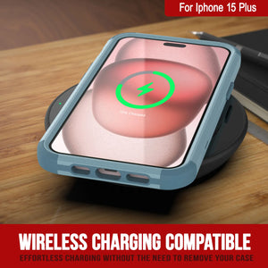 Punkcase para iPhone 15 Plus Cinco Multicapa Case de funda [Serie Patron] [menta]