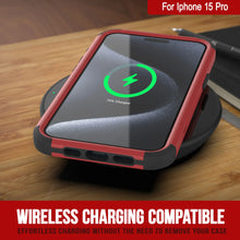 Cargar imagen en el visor de la galería, Punkcase para iPhone 15 Pro Belt Clip Multililínea Case de funda [Serie Patron] [Red-Black]
