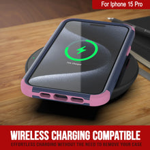 Load image into Gallery viewer, Punkcase para iPhone 15 Pro Belt Clip Multililínea Case de funda [Serie Patron] [Navy Pink]

