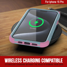 Cargar imagen en el visor de la galería, Punkcase para iPhone 15 Pro Belt Clip Multilililyer Fase de funda [Serie Patron] [Menta-marco]
