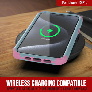 Punkcase para iPhone 15 Pro Belt Clip Multilililyer Fase de funda [Serie Patron] [Menta-marco]