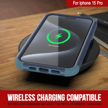 Load image into Gallery viewer, Punkcase para iPhone 15 Pro Belt Clip Case de funda de múltiples capas [Serie Patron] [azul marino]
