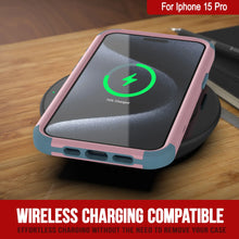Cargar imagen en el visor de la galería, Punkcase para iPhone 15 Pro Belt Clip Multilililyer Fase de funda [Serie Patron] [Pink-Blue]

