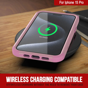 Punkcase para iPhone 15 Pro Belt Clip Multilililyer Fase de funda [Serie Patron] [Pink]