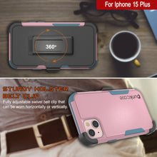 Cargar imagen en el visor de la galería, Punkcase para iPhone 15 Plus Cinco de Holla de múltiples capas [Serie Patron] [Pink-Blue]

