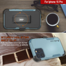 Cargar imagen en el visor de la galería, Punkcase para iPhone 15 Pro Belt Clip Multililínea Case de funda [Serie Patron] [menta]
