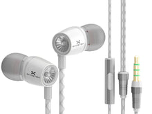 Load image into Gallery viewer, Wired 3.5MM Headphones Earphones, Ghostek® Turbine White Series Wired Earbuds | Built-In Microphone (Color in image: white)
