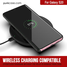 Cargar imagen en el visor de la galería, Galaxy S20 Case, Punkcase CarbonShield, Heavy Duty &amp; Ultra Thin 2 Piece Dual Layer PU Leather Black Cover (Carbon Fiber Style) 
