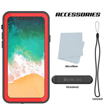 Cargar imagen en el visor de la galería, iPhone X Waterproof IP68 Case, Punkcase [Red] [StudStar Series] [Slim Fit] [Dirtproof] (Color in image: black)
