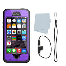 Cargar imagen en el visor de la galería, iPhone 5S/5 Waterproof Case, PunkCase StudStar Purple Case Water/Shock/Dirt Proof | Lifetime Warranty (Color in image: red)
