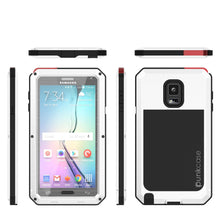 Cargar imagen en el visor de la galería, Note 4 Case, Punkcase® METALLIC Series WHITE w/ TEMPERED GLASS | Aluminum Frame (Color in image: Silver)
