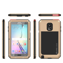 Cargar imagen en el visor de la galería, Note 4 Case, Punkcase® METALLIC Series GOLD w/ TEMPERED GLASS | Aluminum Frame (Color in image: Red)
