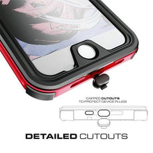 Cargar imagen en el visor de la galería, iPhone 8+ Plus Waterproof Case, Ghostek® Atomic 3.0 Red Series | Underwater | Touch-ID (Color in image: Gold)
