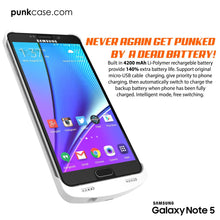Cargar imagen en el visor de la galería, Galaxy Note 5 Battery Case, Punkcase 5000mAH Charger Case W/ Screen Protector | IntelSwitch [White] 
