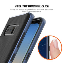 Cargar imagen en el visor de la galería, Galaxy Note 8 Case, PunkCase [Stealth Series] Hybrid 3-Piece Shockproof Dual Layer Cover [Non-Slip] [Soft TPU + PC Bumper] with PUNKSHIELD Screen Protector for Samsung Note 8 [Navy Blue] (Color in image: Silver)
