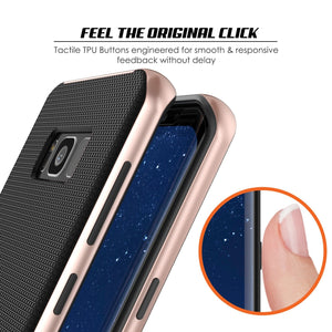 Galaxy S8 Case, PunkCase [Stealth Series] Hybrid 3-Piece Shockproof Dual Layer Cover [Non-Slip] [Soft TPU + PC Bumper] with PUNKSHIELD Screen Protector for Samsung S8 Edge [Rose Gold] (Color in image: Teal)