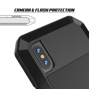 iPhone X Metal Case, Heavy Duty Military Grade Rugged Black Armor Cover [shock proof] Hybrid Full Body Hard Aluminum & TPU Design (Color in image: Neon)