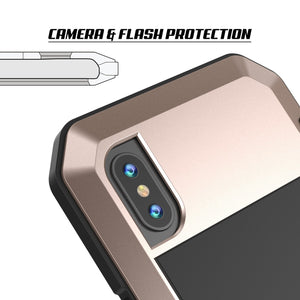 iPhone X Metal Case, Heavy Duty Military Grade Rugged Black Armor Cover [shock proof] Hybrid Full Body Hard Aluminum & TPU Design (Color in image: Neon)