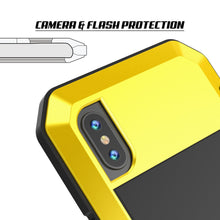 Cargar imagen en el visor de la galería, iPhone X Metal Case, Heavy Duty Military Grade Rugged Armor Cover [shock proof] Hybrid Full Body Hard Aluminum &amp; TPU Design (Color in image: Gold)
