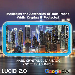 Google Pixel Case Punkcase® LUCID 2.0 Light Blue Series w/ PUNK SHIELD Glass Screen Protector | Ultra Fit (Color in image: crystal black)