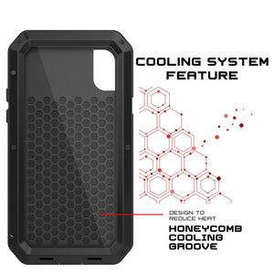 iPhone X Metal Case, Heavy Duty Military Grade Rugged Black Armor Cover [shock proof] Hybrid Full Body Hard Aluminum & TPU Design (Color in image: White)