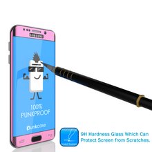 Load image into Gallery viewer, Galaxy S6 Edge Pink Tempered Glass Screen Protector, PUNKSHIELD \0.33mm Thick 9H Glass (Color in image: Gold)
