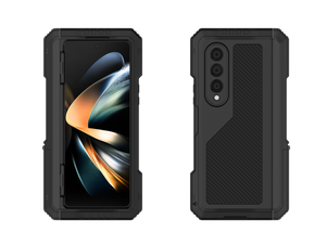 Funda de metal Galaxy Z Fold4, cubierta armadura de grado militar resistente, cuerpo completo duro [Neón]