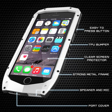 Cargar imagen en el visor de la galería, iPhone 6s/6 Case, Punkcase Metallic PRO White Series Cover W/ Attached Screen Protector | Touch-ID (Color in image: Red)
