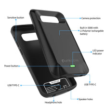 Cargar imagen en el visor de la galería, Galaxy S8 Battery Case, Punkcase 5000mAH Charger Case W/ Screen Protector | Integrated Kickstand &amp; USB Port | IntelSwitch [Black] (Color in image: Red)
