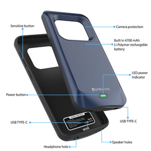 Galaxy S9 Battery Case, PunkJuice 5000mAH Fast Charging Power Bank W/ Screen Protector | Integrated USB Port | IntelSwitch | Slim, Secure and Reliable | Suitable for Samsung Galaxy S9 [Navy] 