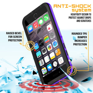 Apple iPhone 8 Waterproof Case, PUNKcase CRYSTAL 2.0 Purple W/ Attached Screen Protector  | Warranty (Color in image: Teal)