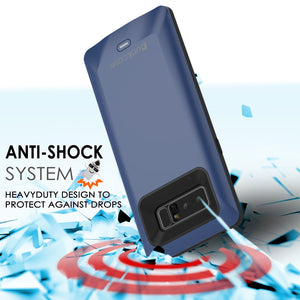Galaxy Note 8 Battery Case, Punkcase 5000mAH Charger Case W/ Screen Protector | Integrated USB Port | IntelSwitch [Blue] (Color in image: Black)