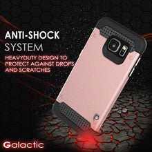 Cargar imagen en el visor de la galería, Galaxy s6 EDGE Case PunkCase Galactic Rose Gold Series Slim Armor Soft Cover w/ Screen Protector (Color in image: black)
