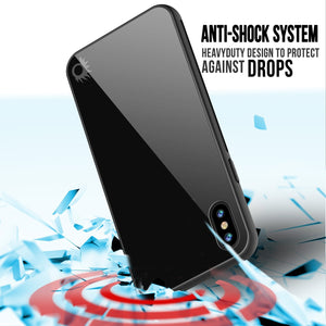iPhone X Case, Punkcase GlassShield Ultra Thin Protective 9H Full Body Tempered Glass Cover W/ Drop Protection & Non Slip Grip for Apple iPhone 10 [Black] 